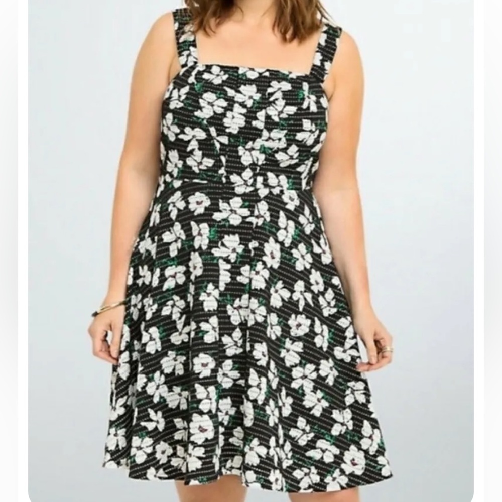 Torrid floral fit and flare skater dress